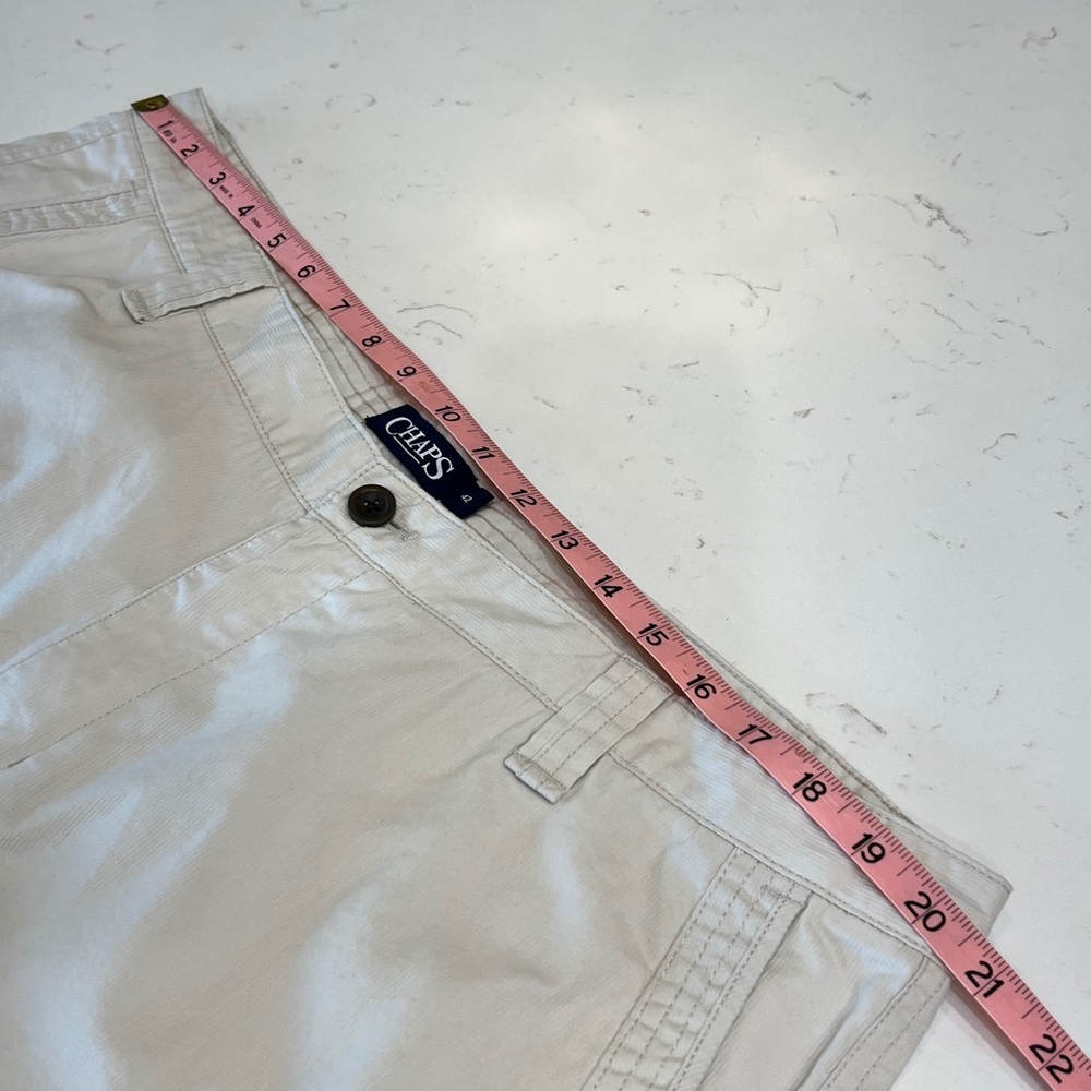 Chaps Cargo Shorts Men 42 New Stone Flat Front Cotton Utility NWOT - Picture 7 of 8